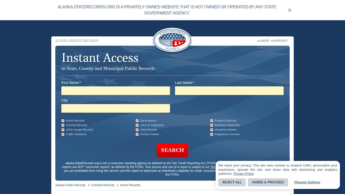 Alaska Arrest Records | StateRecords.org